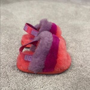 UGG Pink and Purple Fluffy Slippers